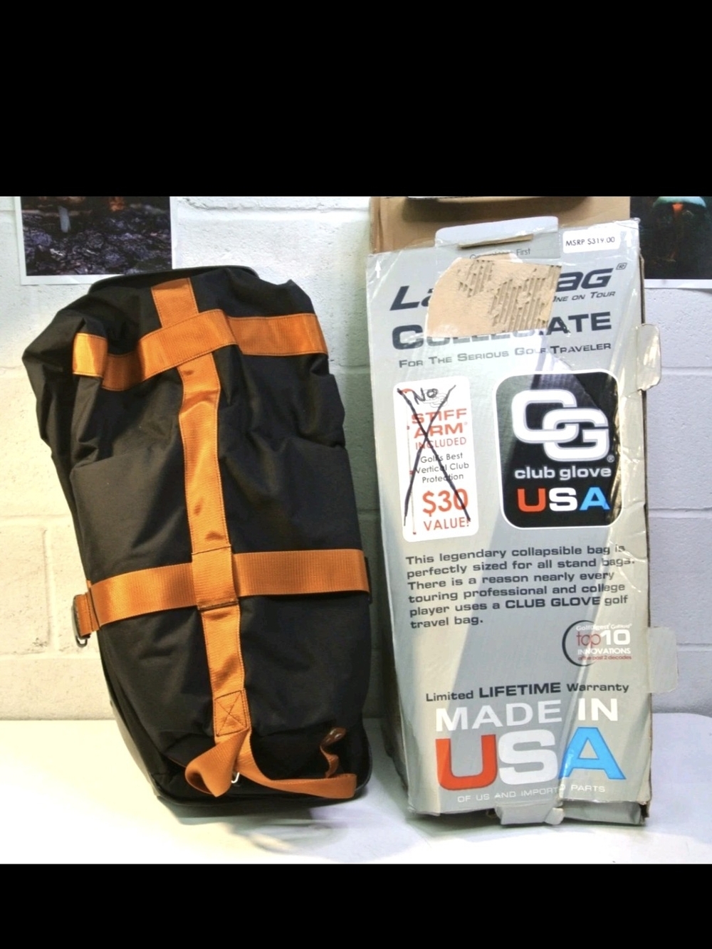 Club Glove Last Bag Collegiate Travel Golf Bag Black/Copper. No Stiff Arm
